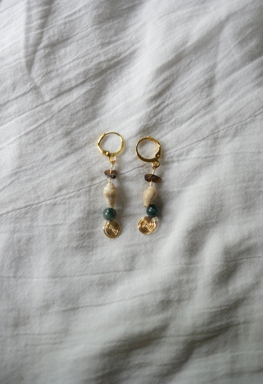 Gold Shell Drop Earrings