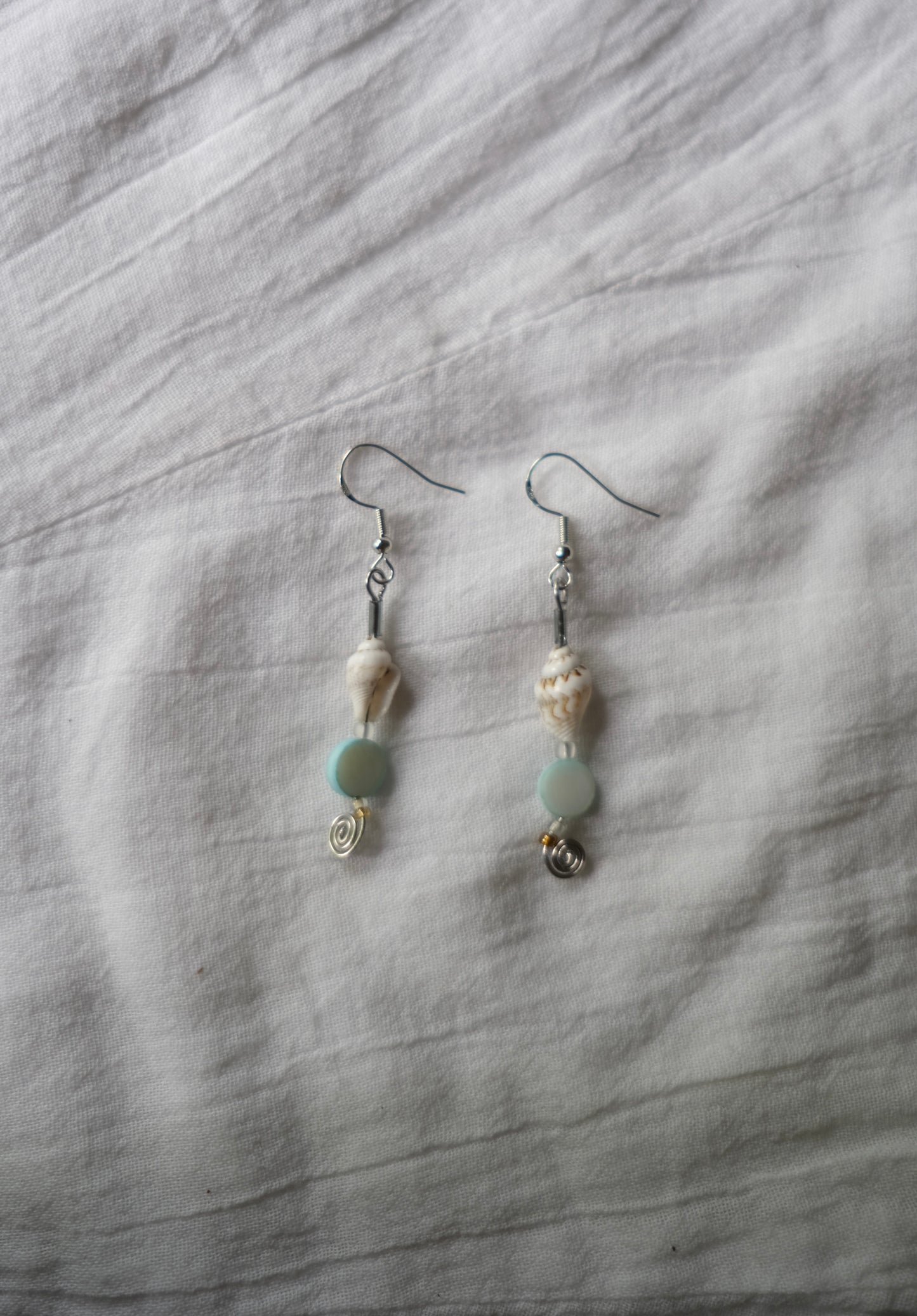 Silver Shell Drop Earrings