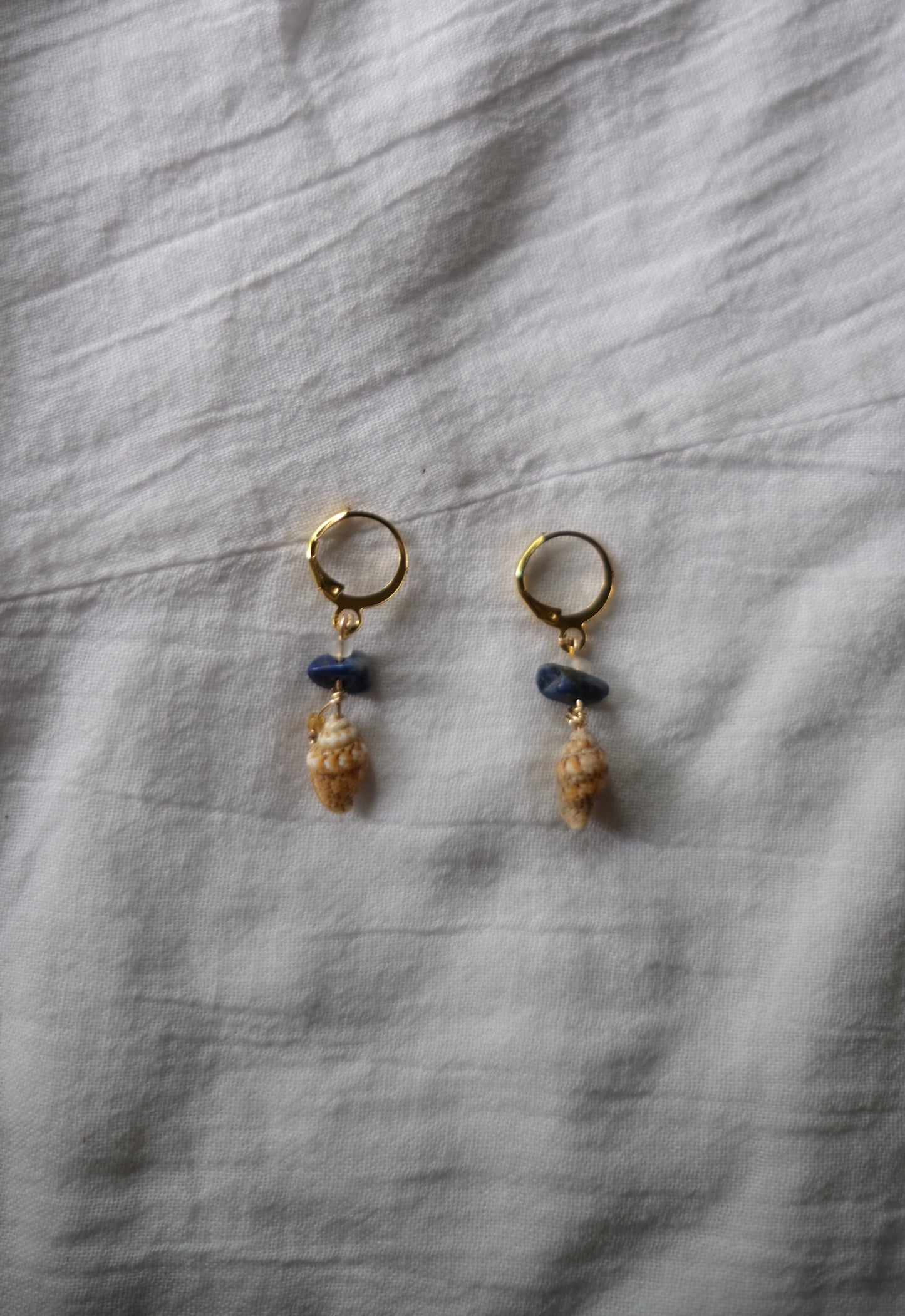 Gold Shell Drop Earrings