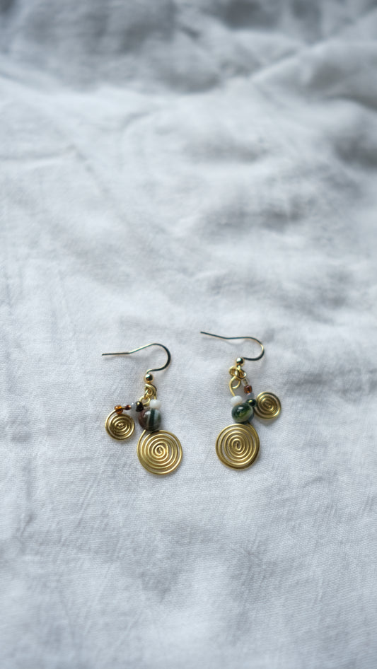 Spiral Agate Earrings