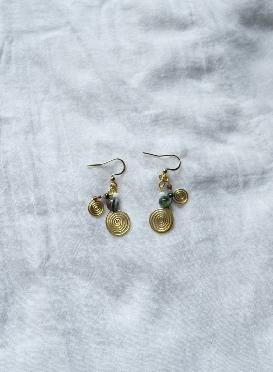 Spiral Agate Earrings