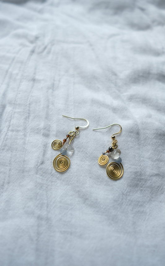Spiral Quartz Earrings