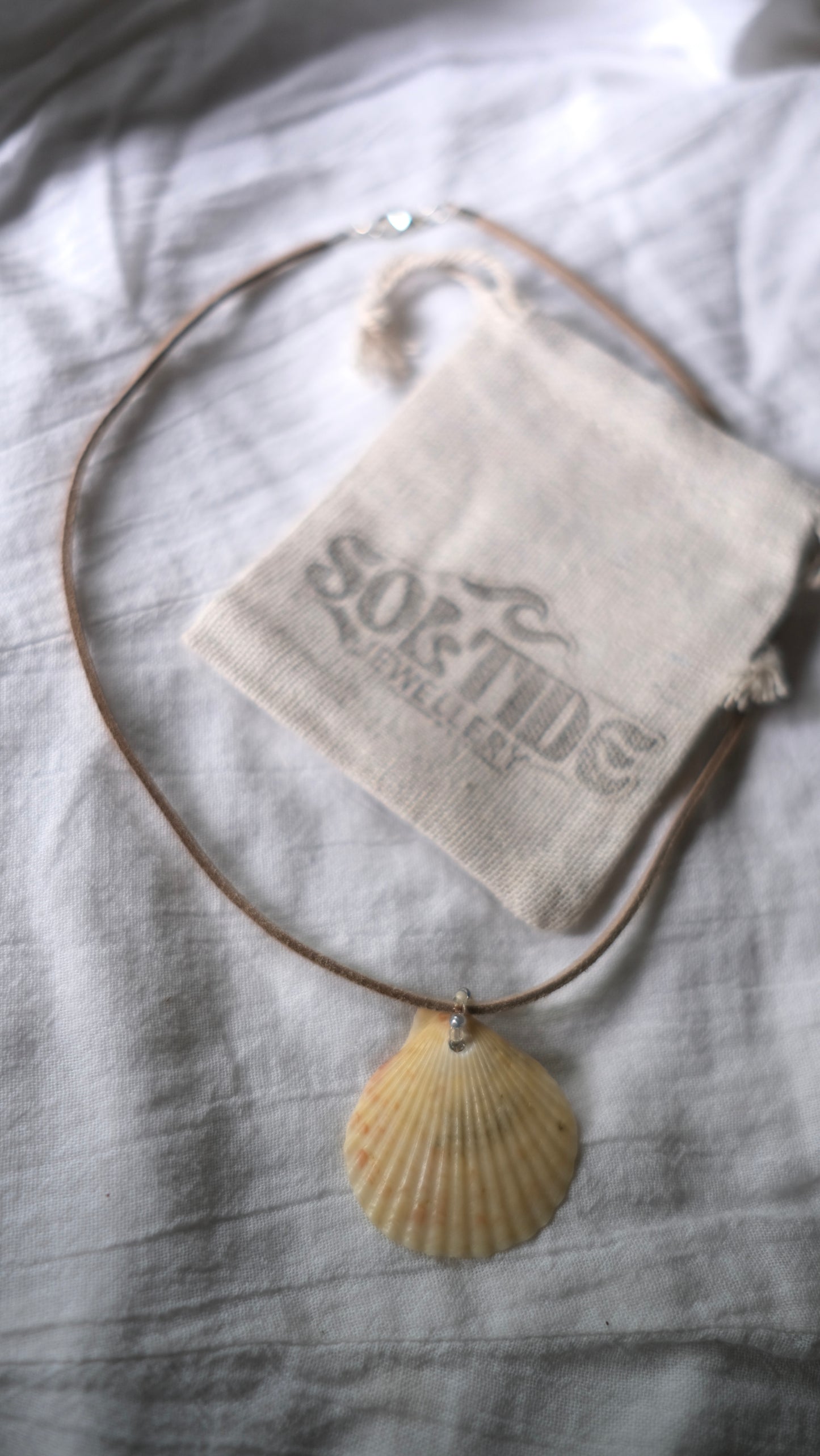 Scallop Shell Suede Necklace