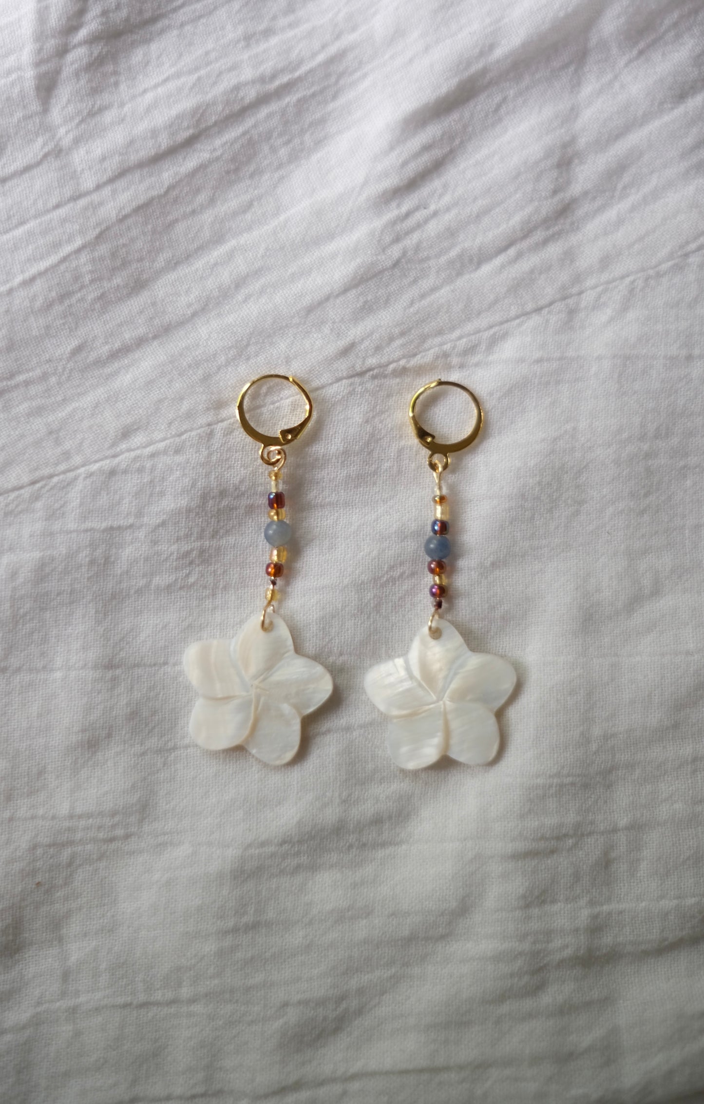 Gold Shell Flower Earrings