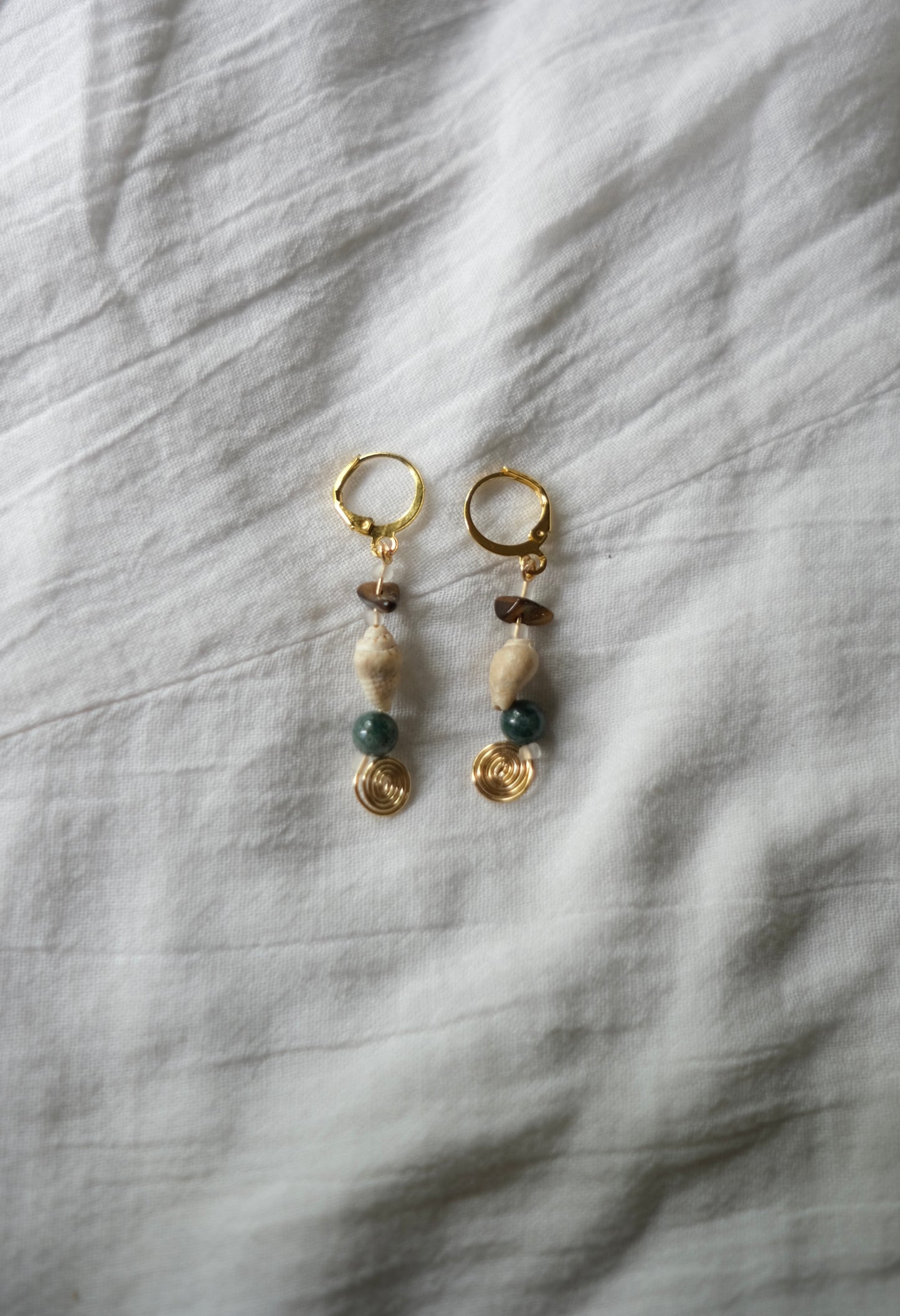 Gold Shell Drop Earrings