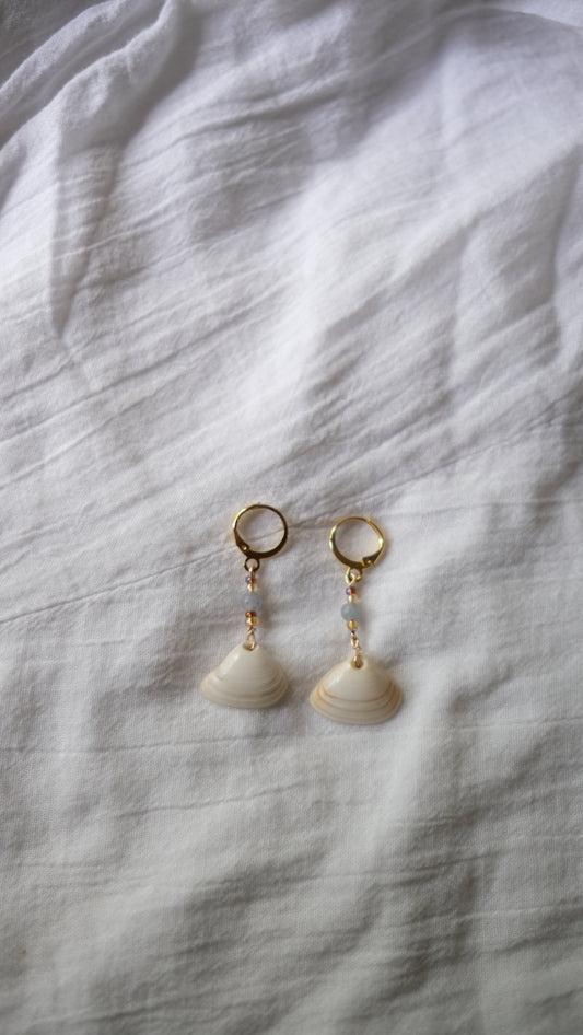 Gold Shell Drop Earrings