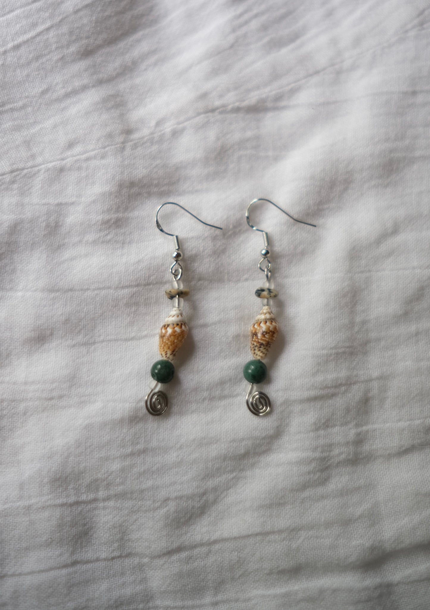 Silver Shell Drop Earrings