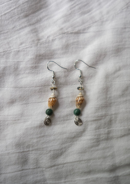 Silver Shell Drop Earrings