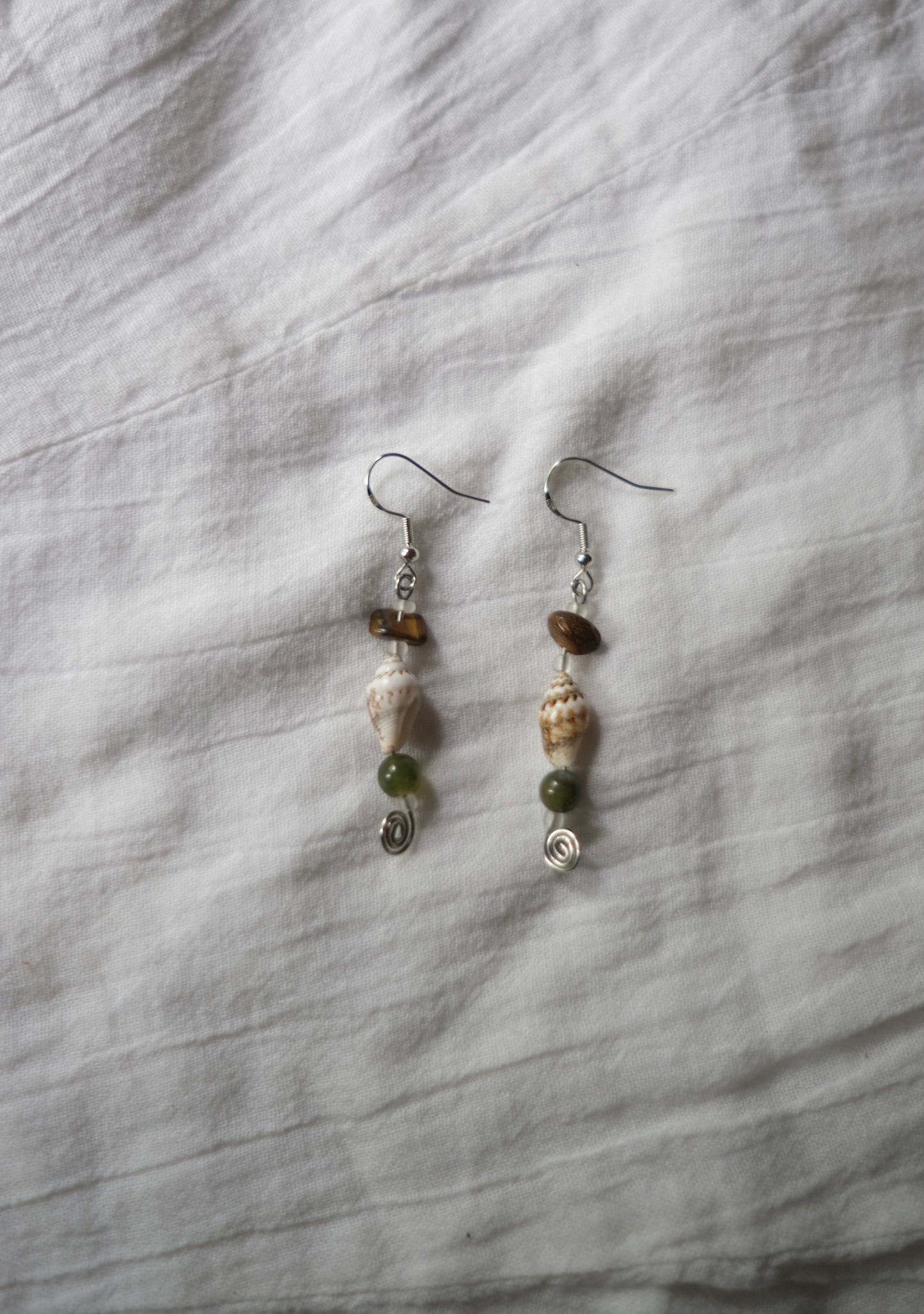 Silver Shell Drop Earrings