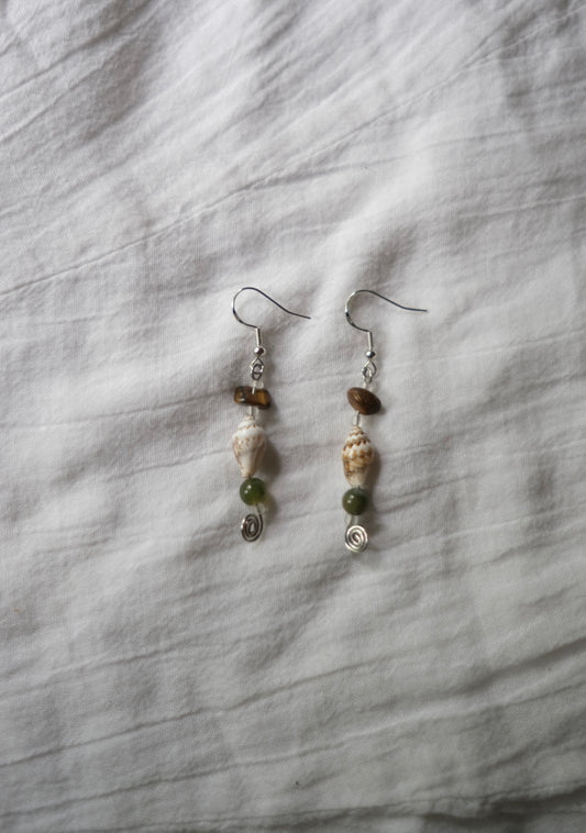 Silver Shell Drop Earrings